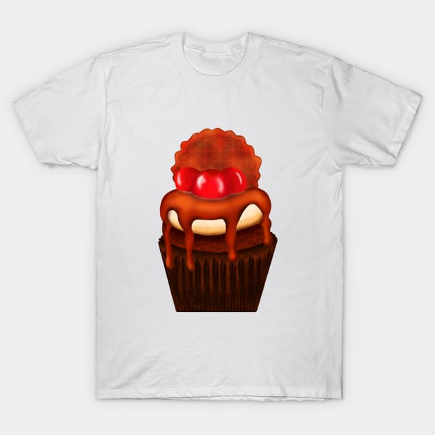 Waffle cupcake T-Shirt by cariespositodesign